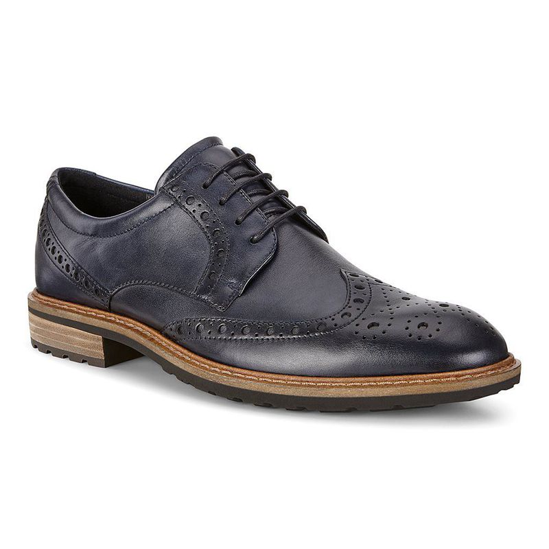 Men Business Ecco Vitrus I - Brogue Shoe Blue - India TAVQLY572